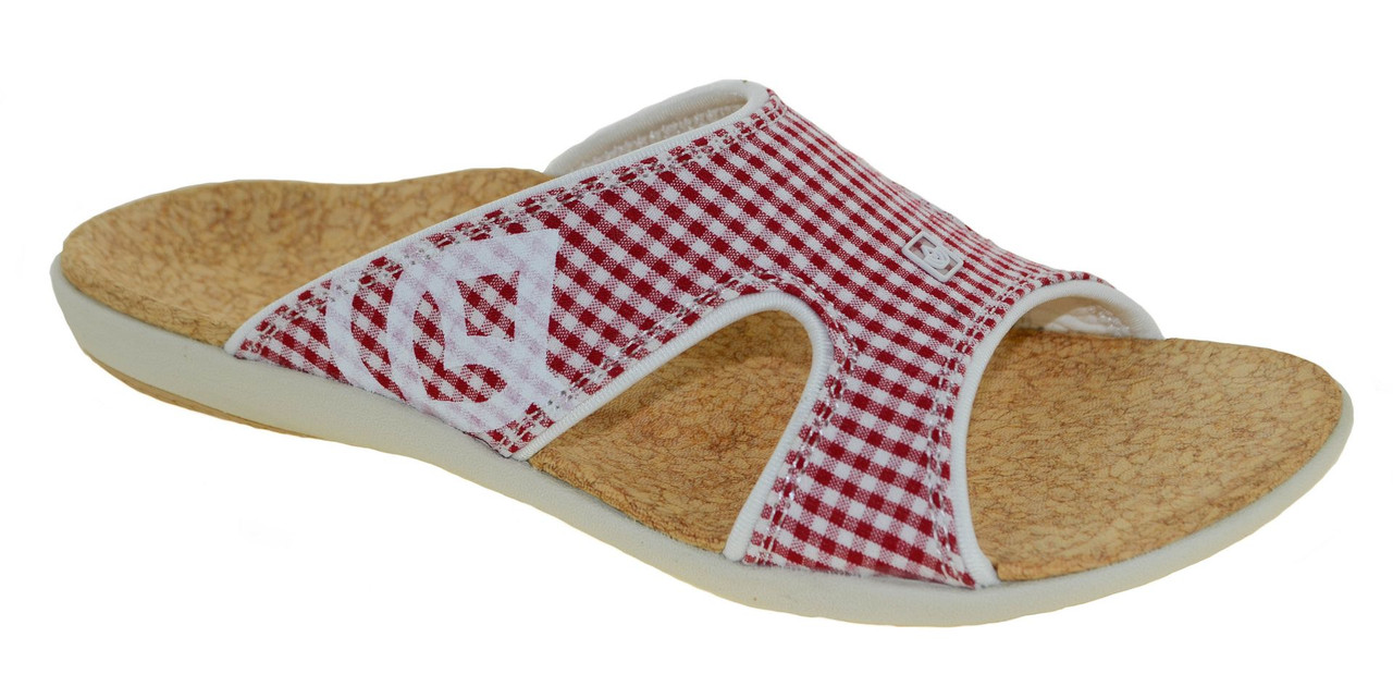 Spenco Women s Kholo Sandals Red Gingham Style 39 471 Right Foot